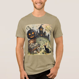 Halloween Nacht : Die Gruselige Schwarze Kürbiswä Tri-Blend Shirt
