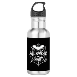 Halloween Nacht Fledermaus Spinnennetz Vektor Desi Edelstahlflasche
