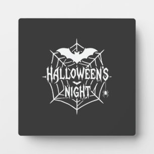 Halloween Nacht Fledermaus Spinnennetz Vektor Desi Fotoplatte