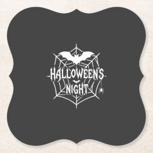 Halloween Nacht Fledermaus Spinnennetz Vektor Desi Untersetzer