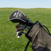Halloween-Nacht-Fledermaus-Spinnennetz-Vektordesig Golf Headcover (In SItu)