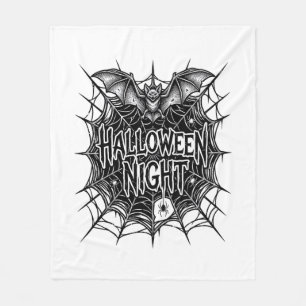 Halloween-Nacht-Fledermaus-Spinnennetz-Vintage-Shi Fleecedecke
