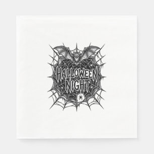 Halloween-Nacht-Fledermaus-Spinnennetz-Vintage-Shi Serviette