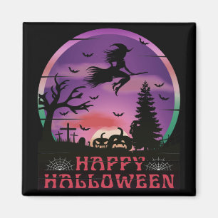 HALLOWEEN NACHT FRIEDHOF HEXE MAGNET