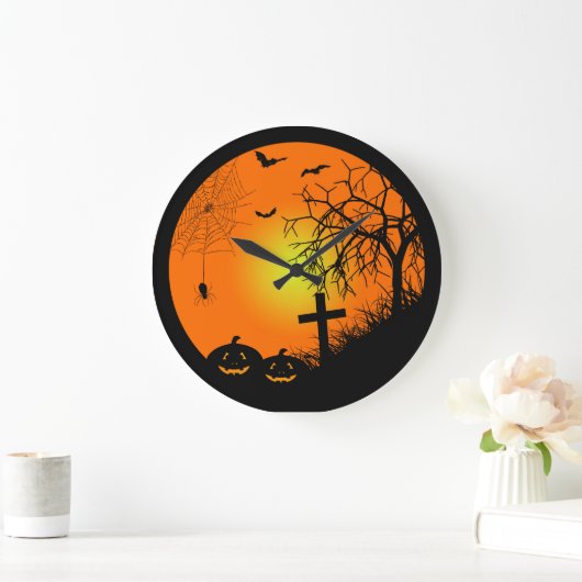 Halloween-Nacht Große Wanduhr (Zuhause)