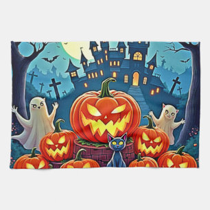 Halloween-Nacht: Gruselige Kunst für Spaß Geschirrtuch