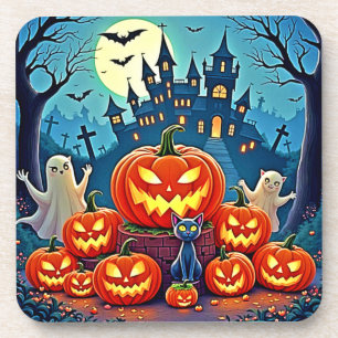Halloween Nacht: Gruseliger Spaß Kunst Getränkeuntersetzer