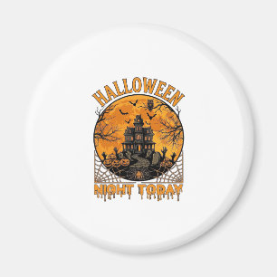 Halloween Nacht Heute Geisterhaus Kürbisse Eule Magnet