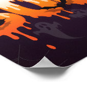 Halloween-Nacht-Illustration Poster (Ecke)