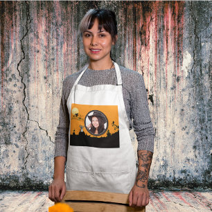 Halloween Nacht in Orange Glow Fügen Sie Ihr Foto  Schürze