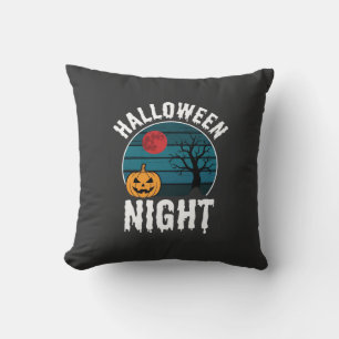 Halloween-Nacht-Kürbisbaum-Vektor Kissen
