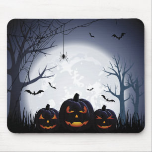 Halloween-Nacht mit Pumpkins & Flying Bats Mousepad