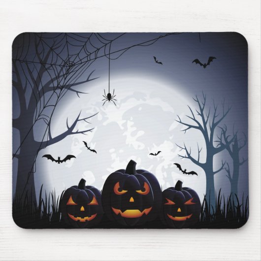 Halloween-Nacht mit Pumpkins & Flying Bats Mousepad (Vorne)