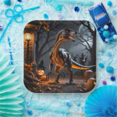 Halloween-Nacht mit Velociraptor Pappteller (Party)