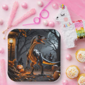 Halloween-Nacht mit Velociraptor Pappteller (Party)