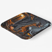 Halloween-Nacht mit Velociraptor Pappteller (Gewinkelt)