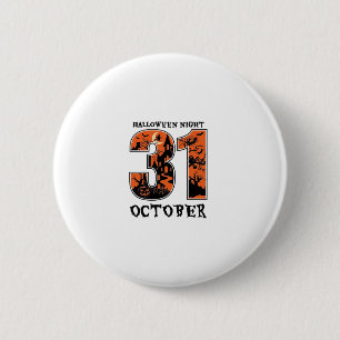 Halloween Nacht Oktober Spukhaus Hexe Kürbis Button