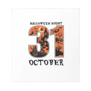 Halloween Nacht Oktober Spukhaus Hexe Kürbis Notizblock