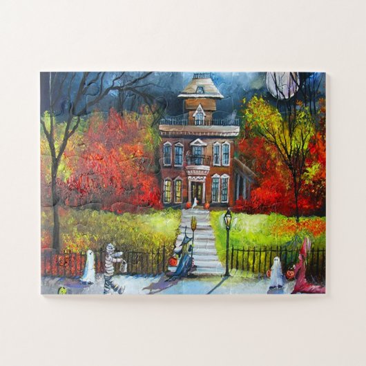 Halloween Nacht Süßigkeiten oder Saures Umzug Spaß Puzzle (Horizontal)