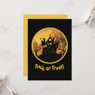 Halloween-Nacht-Süßigkeiten oder Saures Vollmond-H Karte