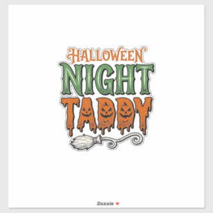 Halloween Nacht Taddy Vintage Hexenbesen-Shirt De Aufkleber