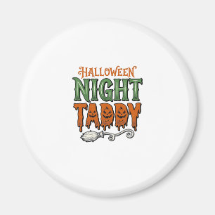 Halloween Nacht Taddy Vintage Hexenbesen-Shirt De Magnet
