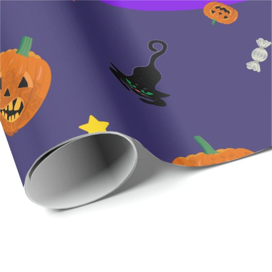 Halloween-Nacht. Trick oder Leckerei Geschenkpapier (Rolleneckpunkt)