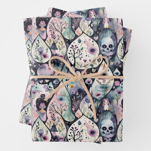 Halloween-Nacht verzaubert Geschenkpapier Set (Beispiel)