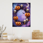 Halloween-Nacht verzaubert Poster (Küche)