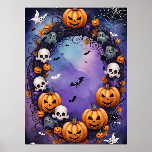 Halloween-Nacht verzaubert Poster (Vorne)