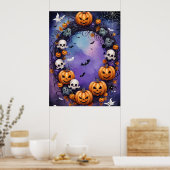 Halloween-Nacht verzaubert Poster (Küche)