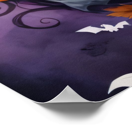 Halloween-Nacht verzaubert Poster (Ecke)