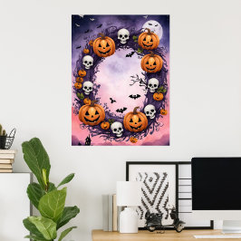 Halloween-Nacht verzaubert Poster