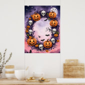 Halloween-Nacht verzaubert Poster (Küche)