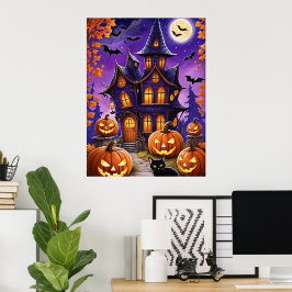Halloween-Nacht verzaubert Poster