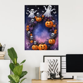 Halloween-Nacht verzaubert Poster