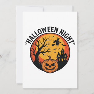 Halloween Nacht Vintage Gravur Gruselszene T-Shirt Einladung