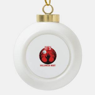 Halloween Nacht Vintage Gravur Vektor Design_1 Keramik Kugel-Ornament