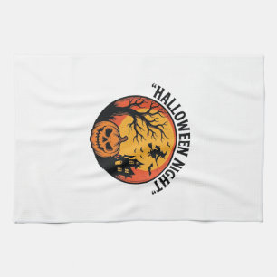 Halloween Nacht Vintage-Stich Szene T-S Geschirrtuch