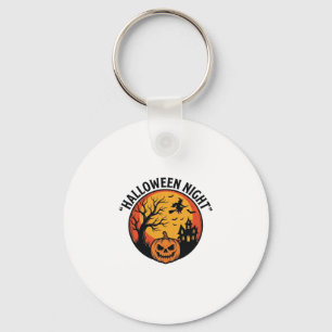 Halloween Nacht Vintage Stichelei Gruselszene T-Sh Schlüsselanhänger