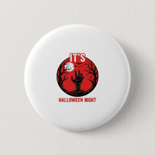 Halloween-Nacht Vintage-Stichvektor-Design_1 Button