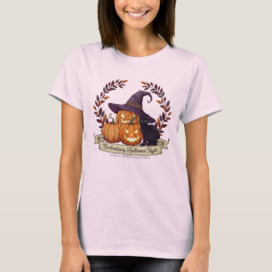 Halloween-Nächte verzaubern Hexenkürbis-T - Shirt