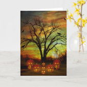 Halloween-Nachtgruß-Karte Karte (Gelbe Blume)