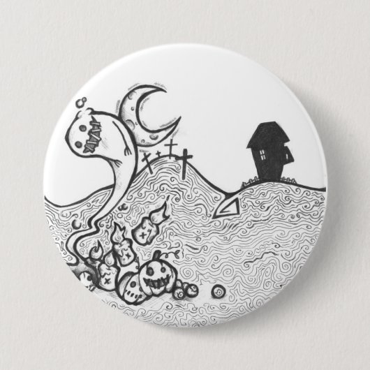 Halloween-Nachtknopf Button (Vorderseite)