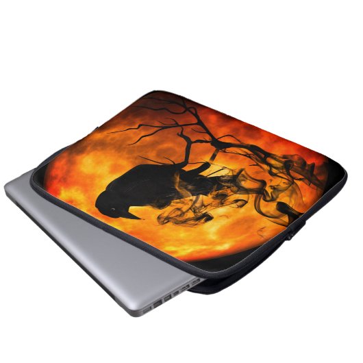 Halloween-Nachtraf Laptopschutzhülle (Vorne Knopf)