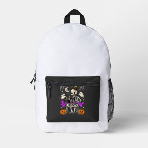 Halloween Nähen Skelett Gruseliger Geist Kürbis Nä Bedruckter Rucksack