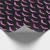 Halloween, nahtlos Lila Fohlen und Schwarze Fleder Geschenkpapier (Ecke)