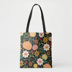 Halloween-nahtloses Muster mit Blume, Kürbis Tasche