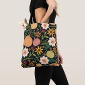 Halloween-nahtloses Muster mit Blume, Kürbis Tasche (Von Nahem)
