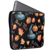 Halloween-nahtloses Muster mit Halbpenkürbis, Laptopschutzhülle (Vorne Rechts)